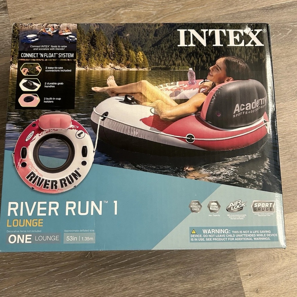 Intex River Run I Sport Lounge 53″ Inflatable Water Tube Float – NEW